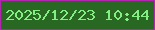 文字の大きさ：1、枠の色：b425af、背景の色：296823、文字の色：83ef83 無料ブログパーツのブログ時計