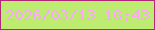 文字の大きさ：3、枠の色：b4287a、背景の色：bdec71、文字の色：fca7fe 無料ブログパーツのブログ時計