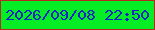 文字の大きさ：1、枠の色：b42920、背景の色：05ed25、文字の色：1725c6 無料ブログパーツのブログ時計