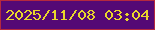 文字の大きさ：3、枠の色：b4293e、背景の色：540975、文字の色：e9d62c 無料ブログパーツのブログ時計