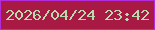文字の大きさ：2、枠の色：b42bd9、背景の色：a81943、文字の色：badaab 無料ブログパーツのブログ時計