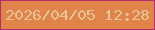 文字の大きさ：3、枠の色：b42d72、背景の色：e1844a、文字の色：e8c39a 無料ブログパーツのブログ時計