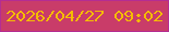 文字の大きさ：1、枠の色：b42d92、背景の色：c93c69、文字の色：f5bc00 無料ブログパーツのブログ時計