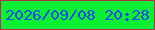 文字の大きさ：2、枠の色：b42e50、背景の色：0cef33、文字の色：0e46ef 無料ブログパーツのブログ時計
