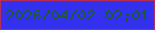文字の大きさ：1、枠の色：b42e57、背景の色：3331ed、文字の色：1d5935 無料ブログパーツのブログ時計