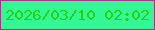 文字の大きさ：5、枠の色：b42e8c、背景の色：34f695、文字の色：25d114 無料ブログパーツのブログ時計