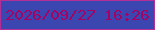 文字の大きさ：5、枠の色：b42e97、背景の色：3c46b0、文字の色：a30364 無料ブログパーツのブログ時計