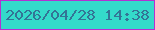 文字の大きさ：1、枠の色：b430d2、背景の色：34daca、文字の色：337496 無料ブログパーツのブログ時計