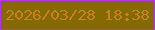 文字の大きさ：2、枠の色：b430f6、背景の色：856902、文字の色：c58125 無料ブログパーツのブログ時計