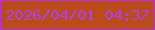 文字の大きさ：4、枠の色：b431e1、背景の色：bb4b1b、文字の色：aa41ec 無料ブログパーツのブログ時計