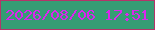 文字の大きさ：5、枠の色：b43469、背景の色：359d74、文字の色：db25ee 無料ブログパーツのブログ時計