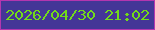 文字の大きさ：2、枠の色：b436af、背景の色：443697、文字の色：72db1a 無料ブログパーツのブログ時計