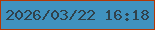 文字の大きさ：1、枠の色：b43704、背景の色：4092bf、文字の色：30424b 無料ブログパーツのブログ時計