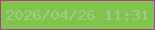 文字の大きさ：5、枠の色：b43790、背景の色：7fc54c、文字の色：a9c890 無料ブログパーツのブログ時計