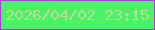 文字の大きさ：5、枠の色：b438e2、背景の色：49f368、文字の色：bfdd8d 無料ブログパーツのブログ時計