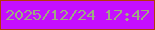 文字の大きさ：3、枠の色：b4390b、背景の色：c50ffe、文字の色：9dac80 無料ブログパーツのブログ時計