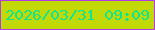 文字の大きさ：3、枠の色：b439e9、背景の色：c1d907、文字の色：0fe591 無料ブログパーツのブログ時計