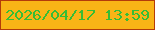 文字の大きさ：4、枠の色：b43b09、背景の色：f9b416、文字の色：36bd36 無料ブログパーツのブログ時計