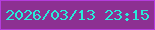 文字の大きさ：1、枠の色：b43cdd、背景の色：8d3092、文字の色：27edd9 無料ブログパーツのブログ時計