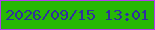 文字の大きさ：3、枠の色：b43cef、背景の色：27b805、文字の色：30309e 無料ブログパーツのブログ時計