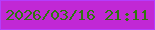 文字の大きさ：3、枠の色：b43dfd、背景の色：c128d5、文字の色：2f750f 無料ブログパーツのブログ時計