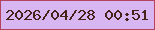 文字の大きさ：1、枠の色：b4445d、背景の色：d7b6f2、文字の色：47221b 無料ブログパーツのブログ時計