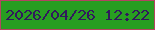 文字の大きさ：4、枠の色：b44461、背景の色：289e21、文字の色：31195c 無料ブログパーツのブログ時計