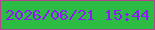文字の大きさ：5、枠の色：b4448d、背景の色：2dbc43、文字の色：8f16fa 無料ブログパーツのブログ時計