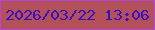 文字の大きさ：3、枠の色：b445d6、背景の色：b35059、文字の色：390fc4 無料ブログパーツのブログ時計
