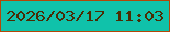 文字の大きさ：5、枠の色：b44607、背景の色：10c2aa、文字の色：4a2c04 無料ブログパーツのブログ時計
