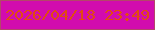 文字の大きさ：5、枠の色：b44669、背景の色：d20cae、文字の色：e14b11 無料ブログパーツのブログ時計