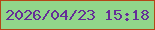 文字の大きさ：3、枠の色：b44717、背景の色：91d68a、文字の色：652e97 無料ブログパーツのブログ時計