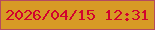 文字の大きさ：1、枠の色：b44a5f、背景の色：d79a25、文字の色：d2032e 無料ブログパーツのブログ時計