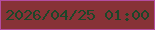 文字の大きさ：2、枠の色：b44ca0、背景の色：873236、文字の色：1d4629 無料ブログパーツのブログ時計
