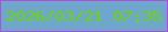 文字の大きさ：2、枠の色：b44cd9、背景の色：6fa7cc、文字の色：6dd705 無料ブログパーツのブログ時計