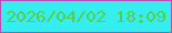 文字の大きさ：5、枠の色：b44eb9、背景の色：36eef0、文字の色：55ce4e 無料ブログパーツのブログ時計