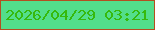文字の大きさ：4、枠の色：b44f20、背景の色：53de8b、文字の色：36b90d 無料ブログパーツのブログ時計