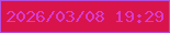 文字の大きさ：4、枠の色：b44fdc、背景の色：d8144b、文字の色：d93bce 無料ブログパーツのブログ時計