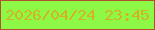 文字の大きさ：1、枠の色：b4512d、背景の色：8df946、文字の色：d1b420 無料ブログパーツのブログ時計