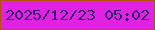 文字の大きさ：5、枠の色：b45200、背景の色：e121e4、文字の色：341867 無料ブログパーツのブログ時計