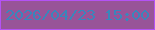 文字の大きさ：2、枠の色：b452f5、背景の色：985498、文字の色：3986bb 無料ブログパーツのブログ時計