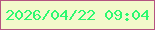文字の大きさ：4、枠の色：b45481、背景の色：f3f9cb、文字の色：2df970 無料ブログパーツのブログ時計