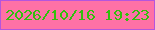 文字の大きさ：5、枠の色：b455dd、背景の色：fe71a6、文字の色：31bf0d 無料ブログパーツのブログ時計