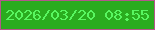 文字の大きさ：2、枠の色：b4568b、背景の色：2aac1e、文字の色：58f660 無料ブログパーツのブログ時計