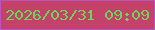 文字の大きさ：3、枠の色：b456bc、背景の色：c4416a、文字の色：6cd754 無料ブログパーツのブログ時計
