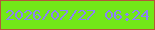 文字の大きさ：4、枠の色：b45838、背景の色：72e818、文字の色：8b82f4 無料ブログパーツのブログ時計