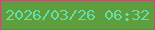 文字の大きさ：2、枠の色：b45969、背景の色：5e9e3f、文字の色：66dfa0 無料ブログパーツのブログ時計