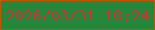 文字の大きさ：5、枠の色：b45a0c、背景の色：26873a、文字の色：c13a34 無料ブログパーツのブログ時計