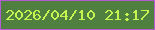 文字の大きさ：1、枠の色：b45bd2、背景の色：4f803f、文字の色：c6f451 無料ブログパーツのブログ時計