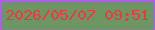 文字の大きさ：4、枠の色：b45bf7、背景の色：6c9762、文字の色：f0363e 無料ブログパーツのブログ時計